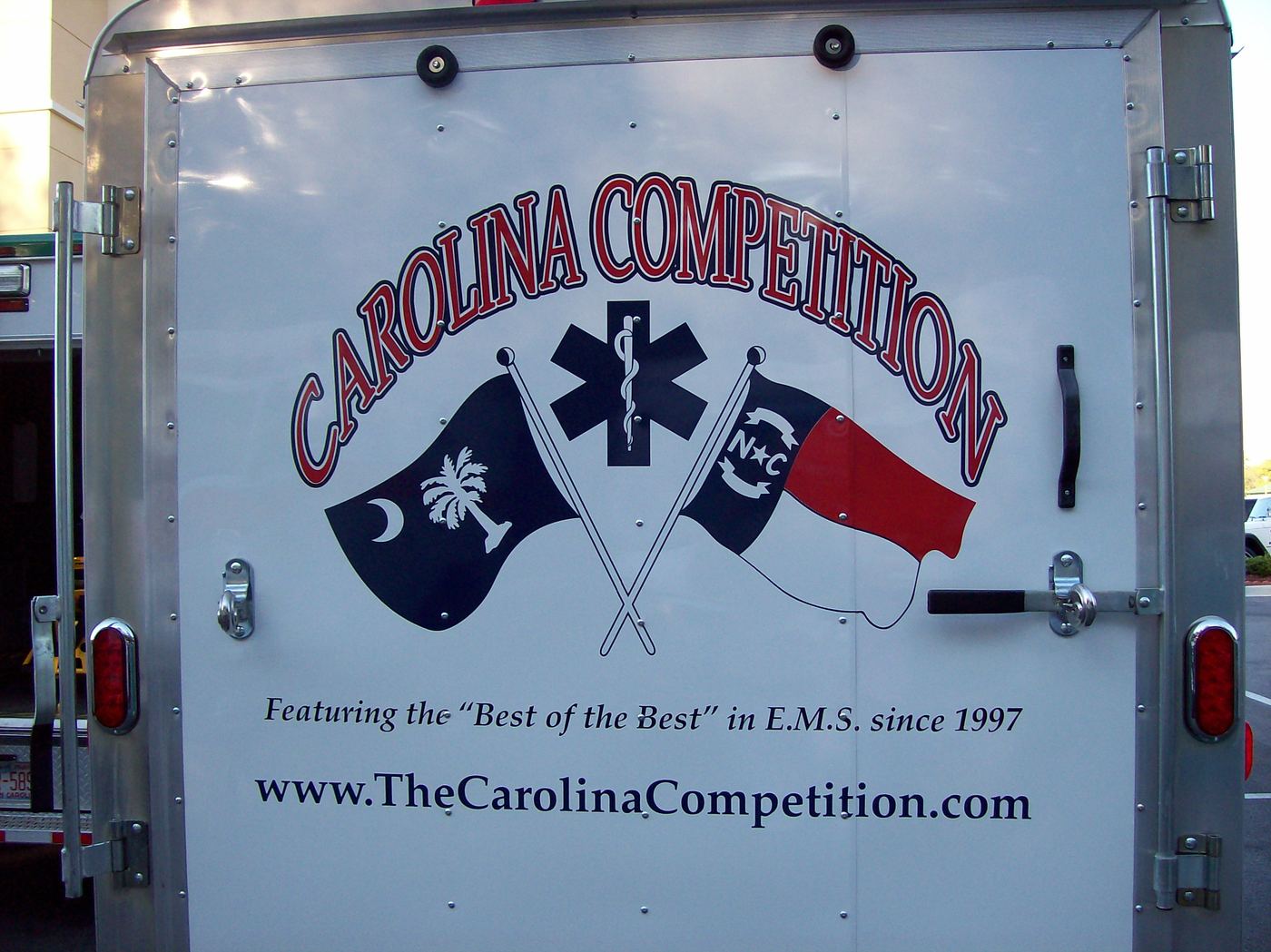 The Carolina Competition logo on the trailer doors in Florence, 2010